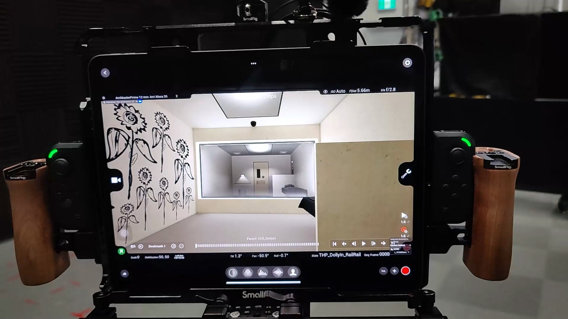 Live Link iPad UI during a take